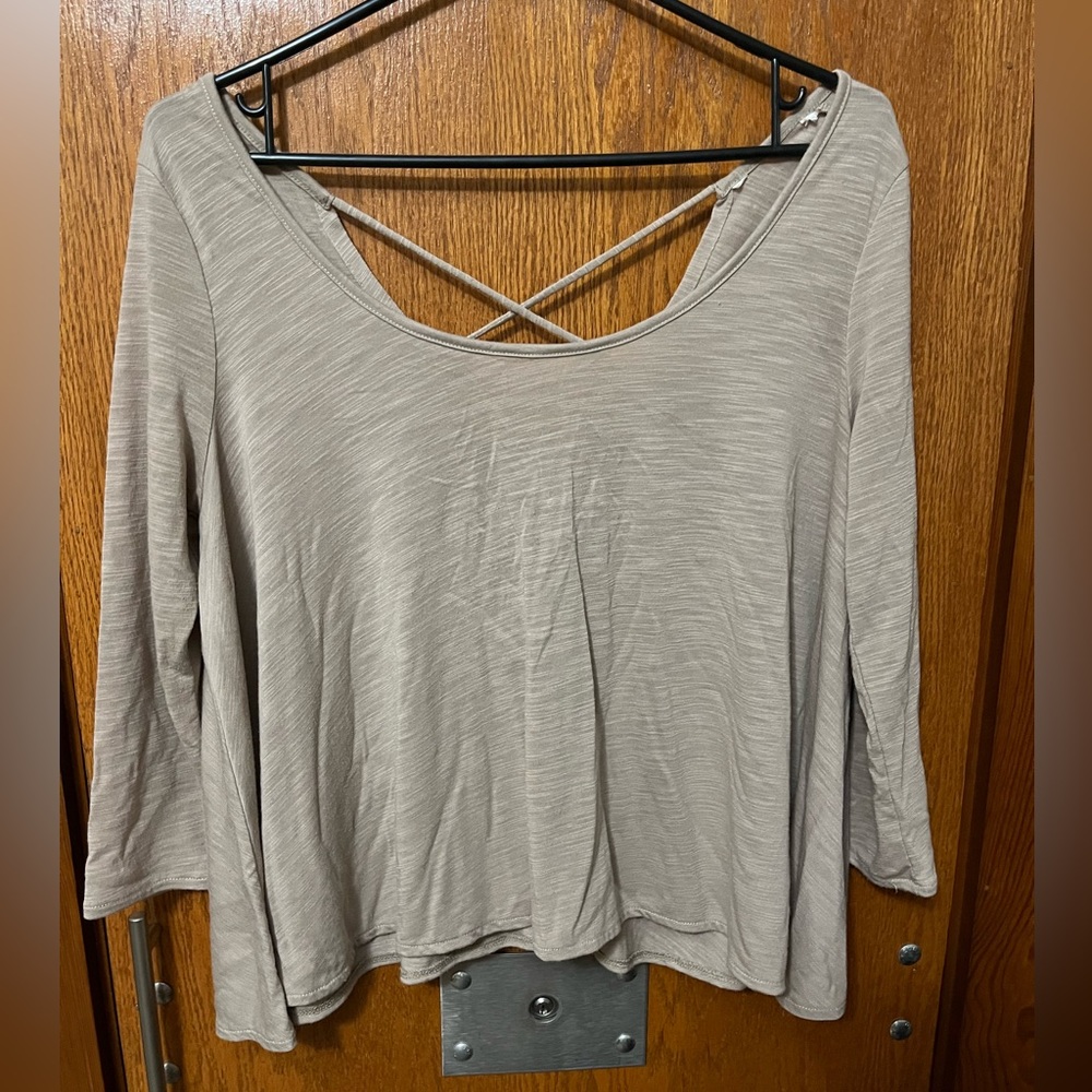 American Eagle Tan Cross Back Top